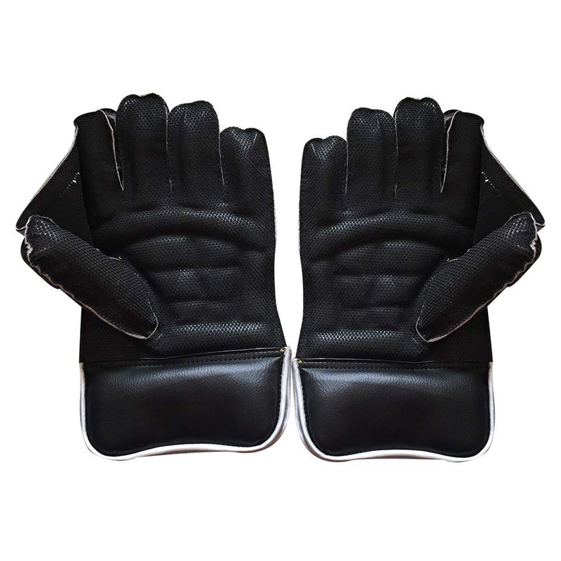 JetFire Cricket Men's Ibex Regular Wicket Keeping Gloves Combo With Cotton Inner Gloves (Black), Standard - Image 5