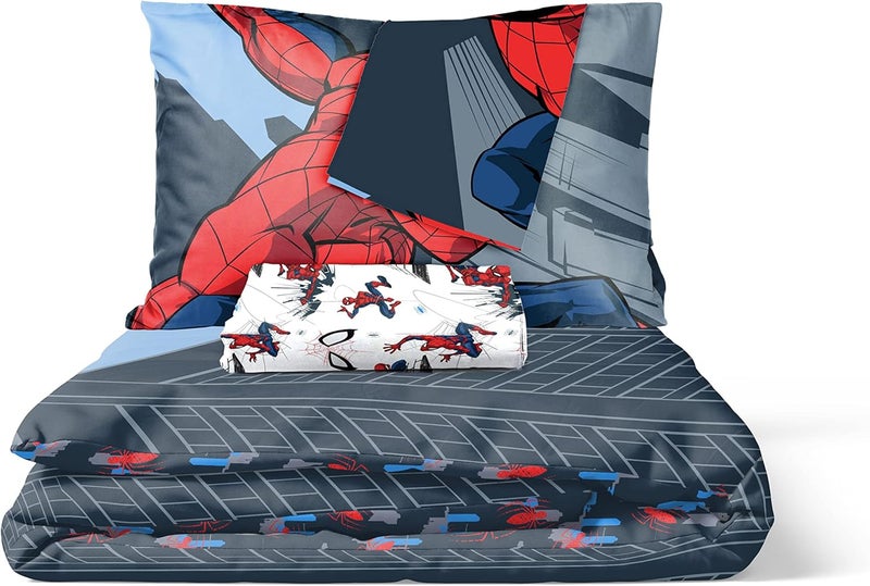 Jay Franco Marvel Spiderman City Streets Double Bed Size with Duvet Cover 200 x 200 cm + 2 Pillowcases 50 x 70 cm, 100% Cotton Flexible varied design - Image 5