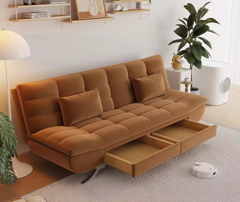 Cozy Homes Modern Convertible Sofa Bed with Storage Drawers - Image 1