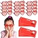 HSLCGF 12 Pcs Heart Shaped Shutter Shade Glasses with Gift Cards Valentines Party Favors Valentines Classroom Exchange Prizes Gifts for Kids Boys Girls Red - Image 2