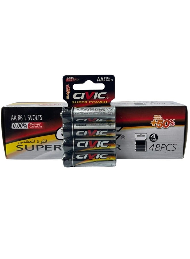 Civic Batteries, size AA, 48 pieces