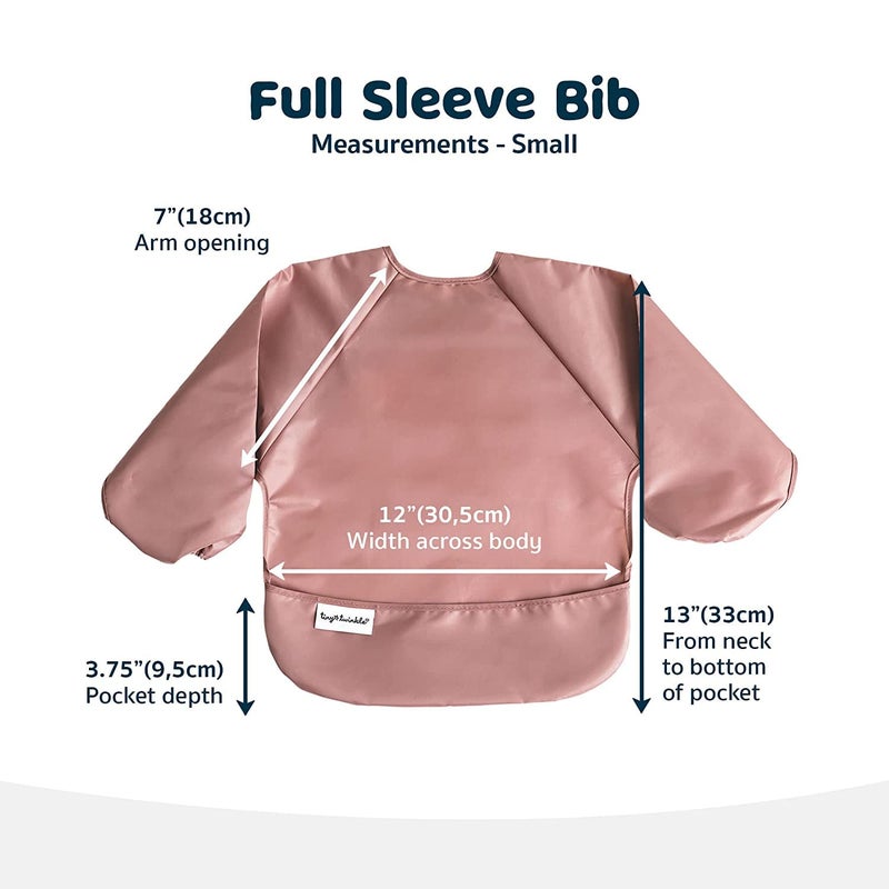 Tiny Twinkle Long Sleeve Bib for Babies & Toddlers | 2-Pack Waterproof Smock Bib for Eating | Machine Washable & Mess-Proof Feeding Essentials | Newborn Shower Gift (Taupe Lilac,6â€“24M) - Image 3