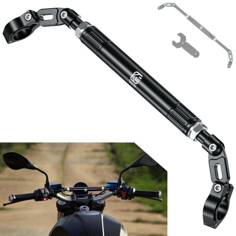 BRCOVAN Motorcycle Cross Bar, Aluminum Alloy, Length Adjustable Handlebar Extender Extension, Motorcycle Balance Bar Reinforce Lever Fit for Handlebars 22mm in Diameter - Image 1