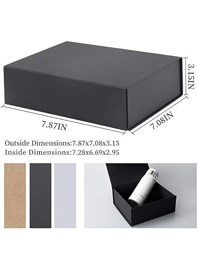صندوق هدايا فارغ صغير أسود 7.8 × 7 × 3.1 إنش لرفاق العريس والتخرج والكريسماس وعيد الحب، هدايا نسائية - Image 2
