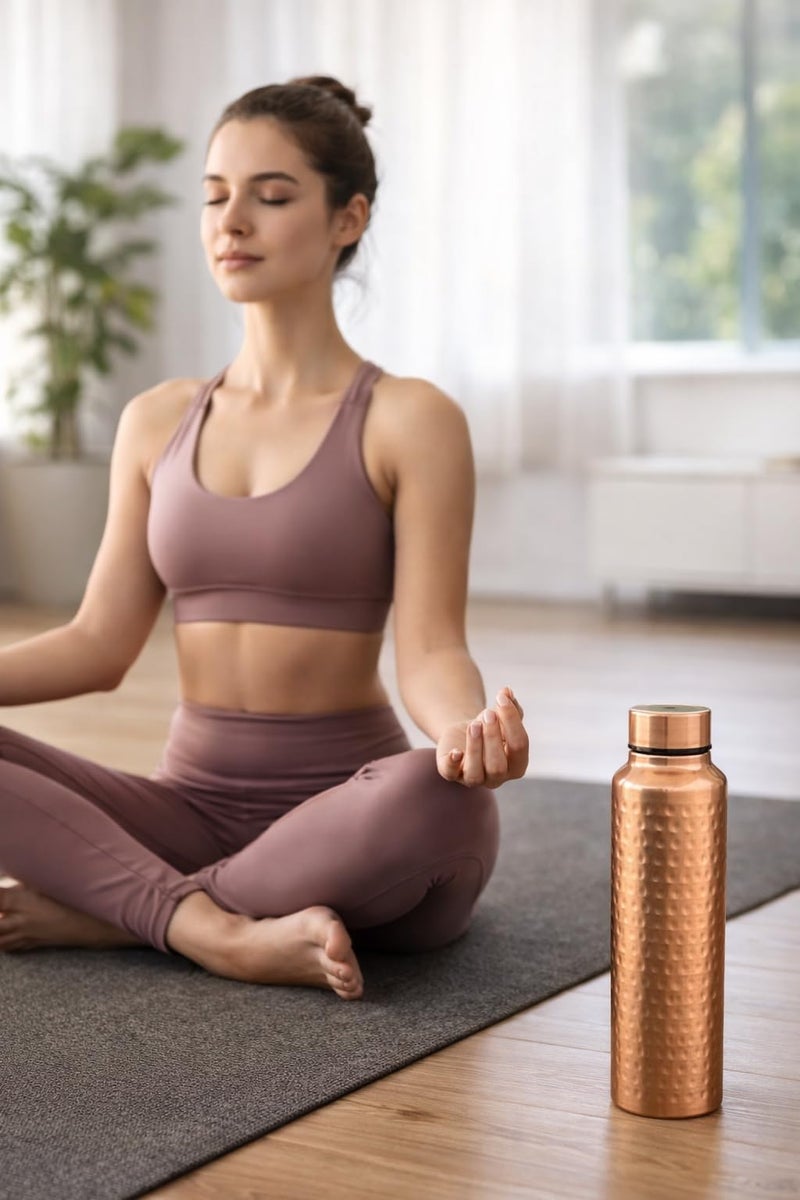 BOLD & DIVINE Copper Plated Stainless Steel Water Bottle | 32 OZ NON-Insulated Single Walled Stainless Steel Sports Water Bottle for Cyclists, Runners, Hikers, Beach Goers, Picnics, Camping - Image 4