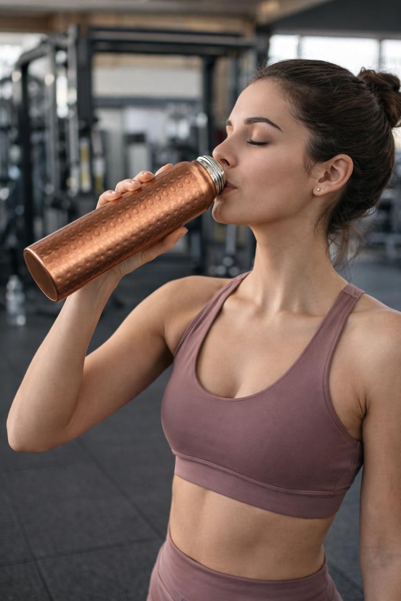 BOLD & DIVINE Copper Plated Stainless Steel Water Bottle | 32 OZ NON-Insulated Single Walled Stainless Steel Sports Water Bottle for Cyclists, Runners, Hikers, Beach Goers, Picnics, Camping - Image 5