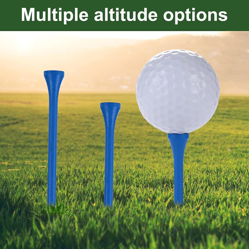 GFGL Golf Tees Durable Bamboo Tees 100Pcs 100Pcs 3-1/4" Friendly Biodegradable Material Reduce Friction Side Spin More Stable - Image 2