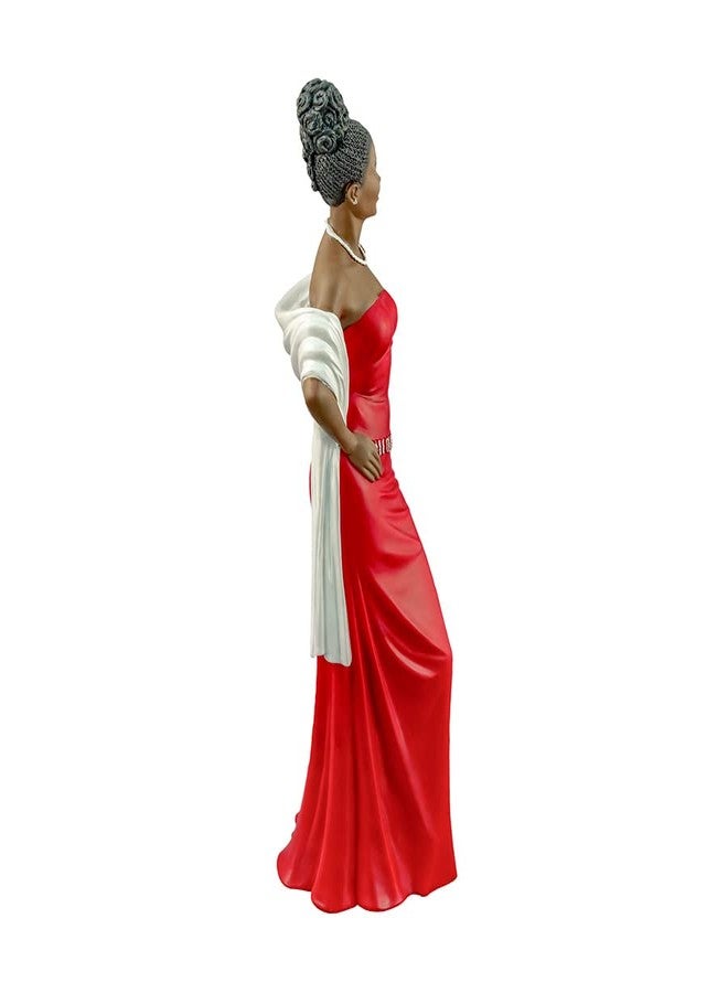 Ebony Treasures Elegant Evenings: Lady in Red African American Collectible Figurine 13.75" H - Image 2