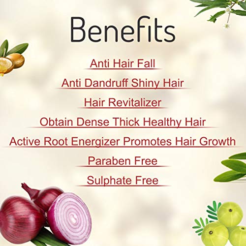 ASTABERRY Onion Shampoo For Hair Growth 300ml- Hair Fall Shampoo | Keeps Dryness away | Dandruff & Revitalizer | Goodness of 21 Herbal Extract & Essentials Oils | Pack 2,(2 x 300ml) - Image 5