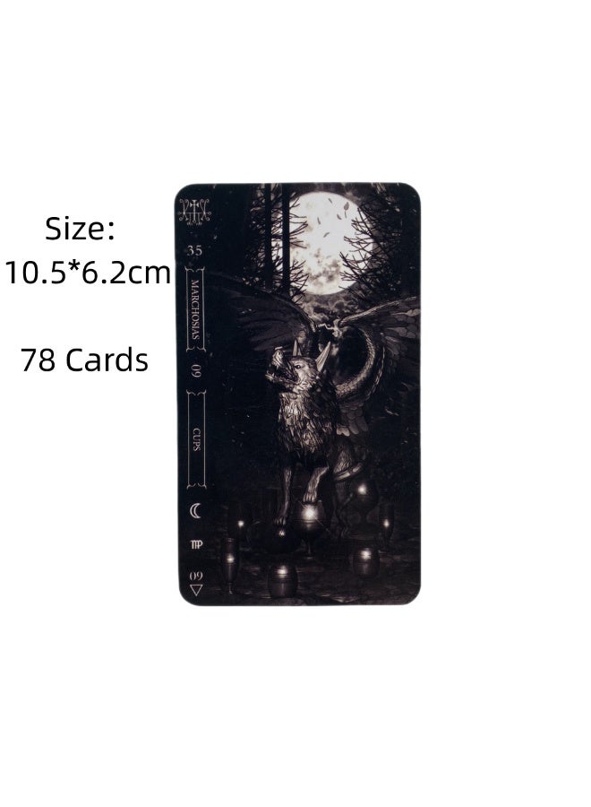NIBEMINENT بطاقات التاروت في الظلام: 78 بطاقة كتاب التنجيم - نسخة إنجليزية من لعبة بطاقات التاروت للتنجيم - Image 2