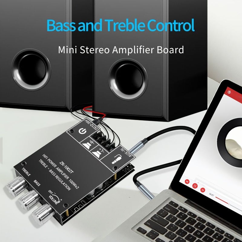 Subwoofer Amplifier Board ZK-1002T With Treble And Bass Control 100W Per Channel High Power Audio Stereo Output - Image 3