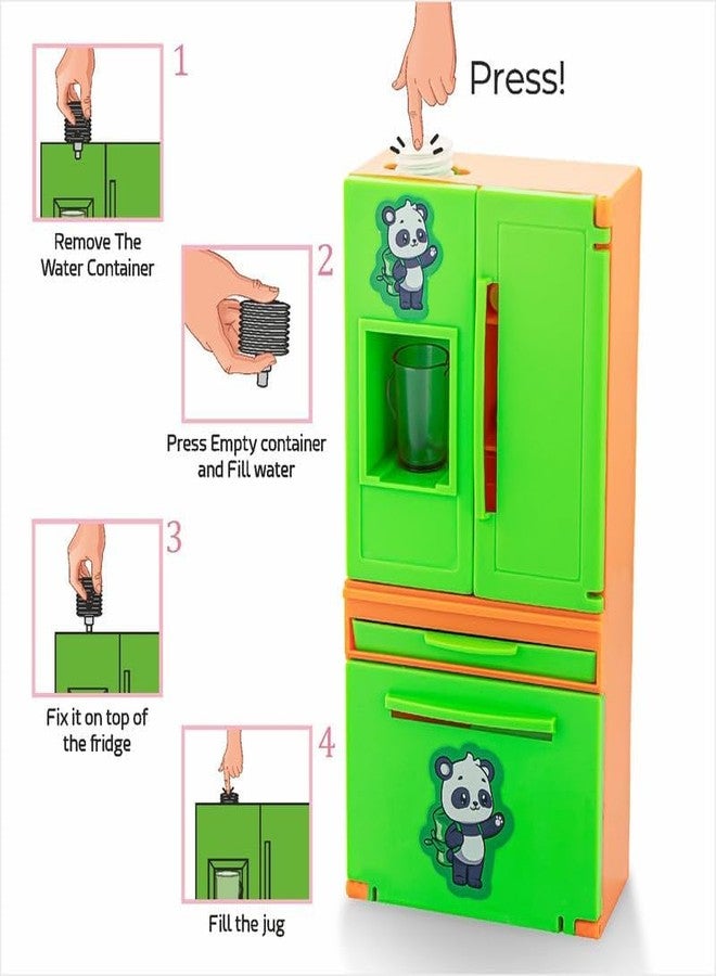 Toyscape My Fridge Toy Set for Kids 3Y+ | Realistic Mini Fridge with Working Water Dispenser & Accessories (Light Green) - Image 5