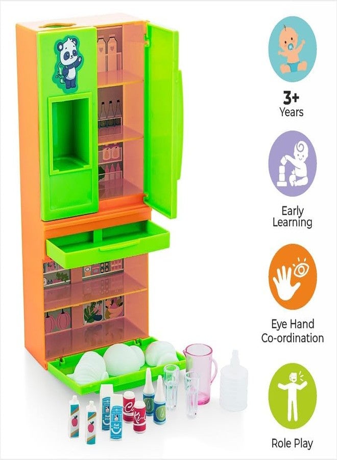 Toyscape My Fridge Toy Set for Kids 3Y+ | Realistic Mini Fridge with Working Water Dispenser & Accessories (Light Green) - Image 4