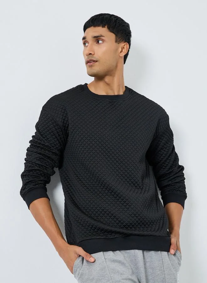 Take Two Men Texture Round Neck Sweatshirt