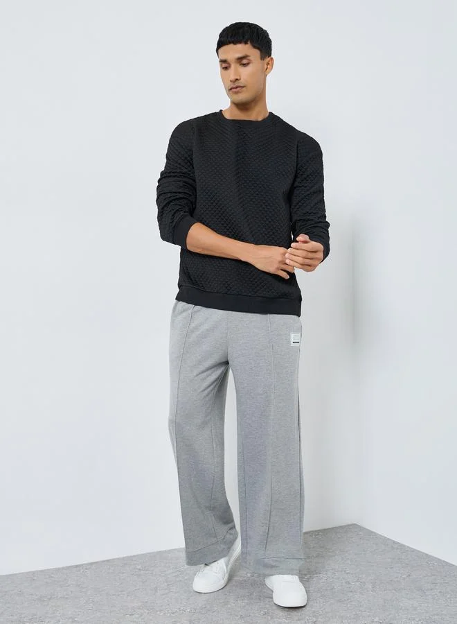 Take Two Men Texture Round Neck Sweatshirt