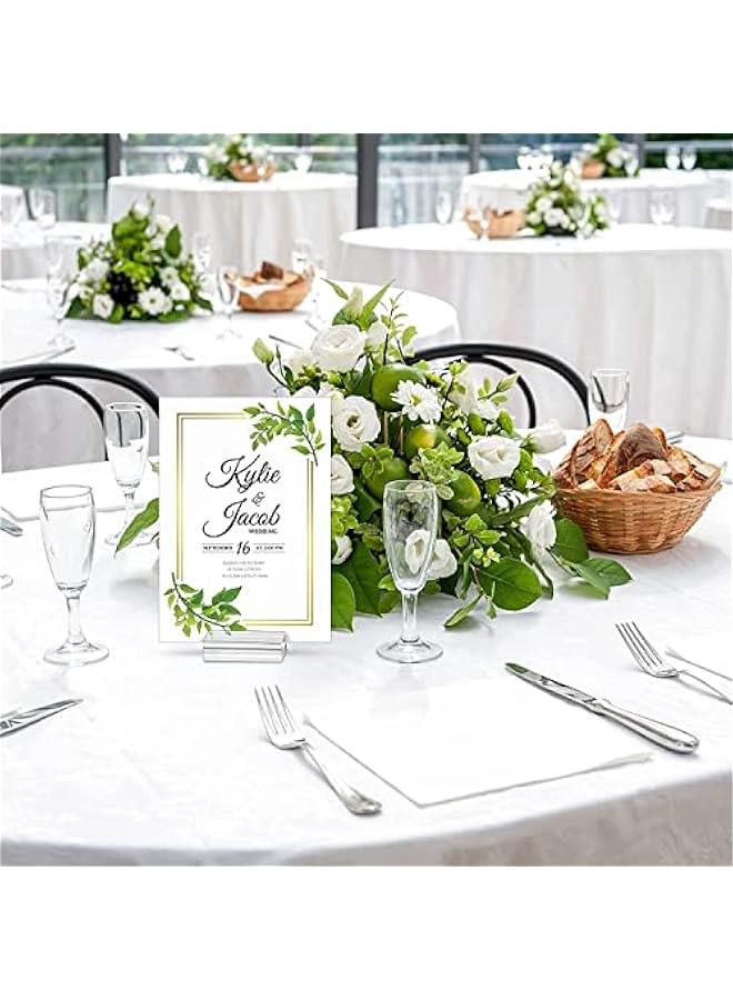 FYLX Acrylic Stands Clear Place Card Holders with Card Slot Table Numbers Display Stands Wedding Sign Holders Acrylic Card Display Stand for Wedding Table Numbers Photos Office Menu Meeting（12 ） - Image 3
