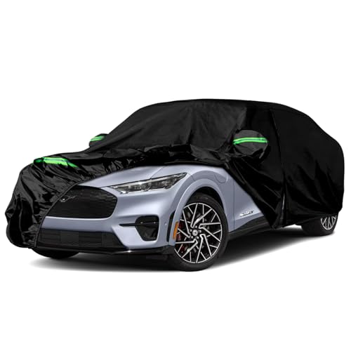 SPORTULI Waterproof Car Cover Replace for 2021-2025 Ford Mustang Mach-E, 6 Layers All Weather Custom-fit Car Cover with Zipper Door, Ventilated Mesh & Charging Port for Snow Rain Dust Hail Protection - Image 1