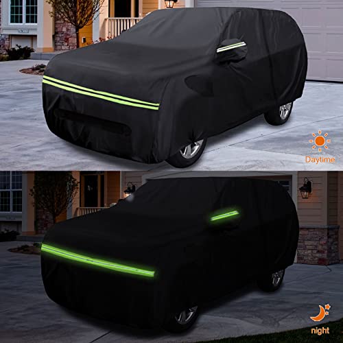 SPORTULI Waterproof Car Cover Replace for 2021-2025 Ford Mustang Mach-E, 6 Layers All Weather Custom-fit Car Cover with Zipper Door, Ventilated Mesh & Charging Port for Snow Rain Dust Hail Protection - Image 5