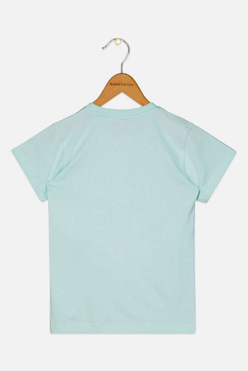 Disney تي شيرت مطبوع برسومات فروزن للفتيات الصغيرات، أخضر نعناعي - Image 2