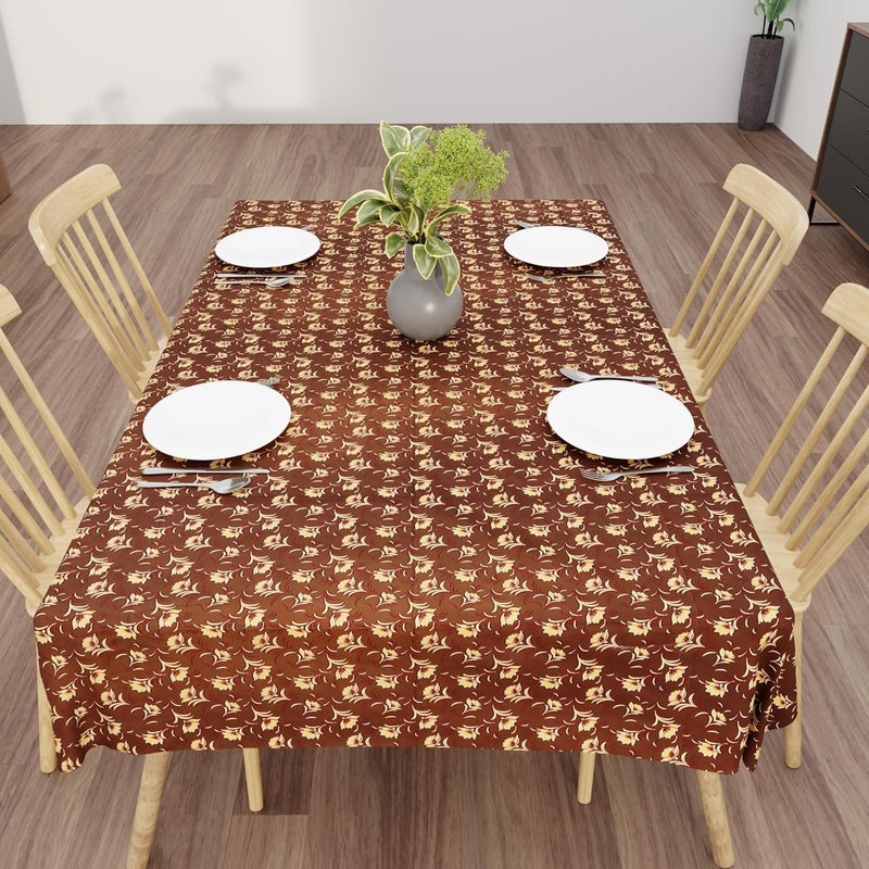 Wings Star 2-4 Seater PVC Table Cover; Anti Slip; 40x60 Inches; 4 Seater Center Table Cover; Brown - Image 4