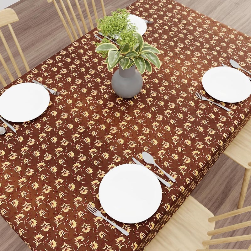 Wings Star 2-4 Seater PVC Table Cover; Anti Slip; 40x60 Inches; 4 Seater Center Table Cover; Brown - Image 3