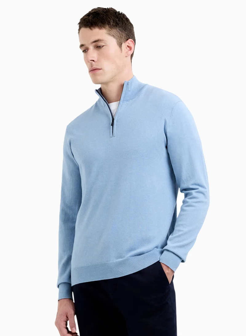 فرنش كونكشن Half Zip Knitted Jumper