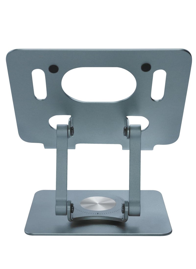 Generic - Foldable Adjustable Tablet Stand, 360 Degree Rotation, Comfortable iPad Tablet, Aluminum Elevated Table for 5-12 Inch Mobile Phone Screen, Silver - Image 1