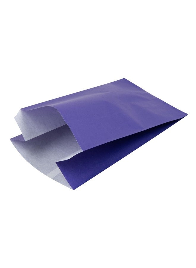 Restaurantware-Bag Tek 4.9 x 3 x 8.7 Inch Paper Bags For Snacks, 100 Durable French Fry Bags - Disposable, Greaseproof, Paper Purple Snack Bags, For Popcorn, Cookies, Or Fries- Restaurantware - Image 2
