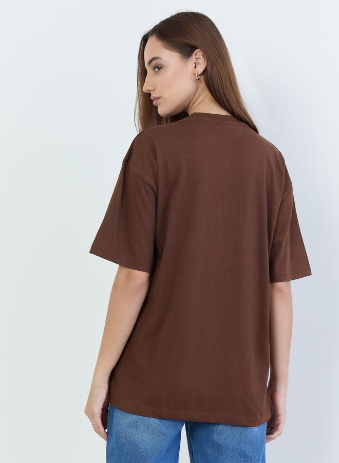 ستايلي تيشيرت واسع مطبع بكتابة - Image 5