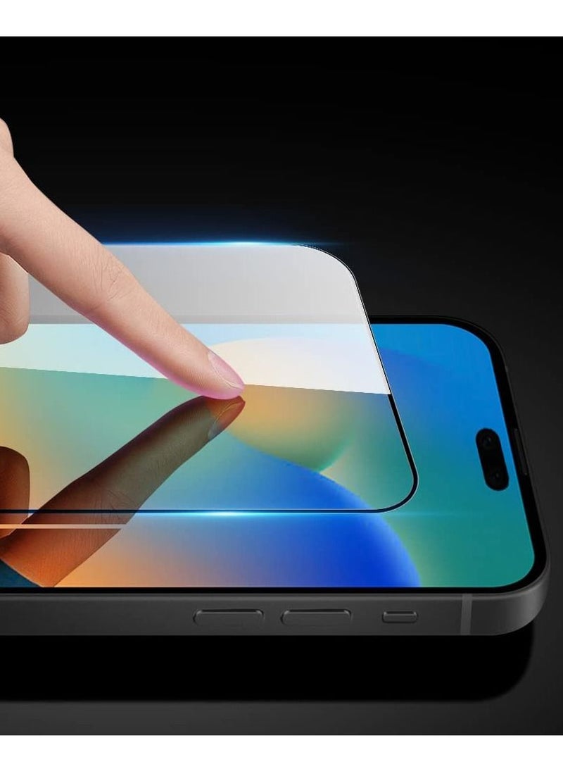 BORTONY Tempered Glass Screen Protector (14 Pro) Film Full Coverage Edge to Edge Case Friendly 9D Screen Protector For Apple iPhone 14 Pro 6.1'' Clear/BLACK - Image 2