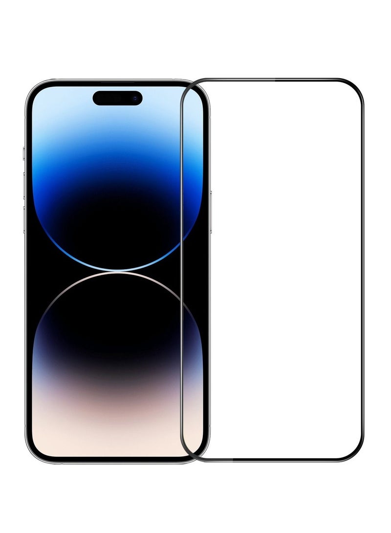 BORTONY Tempered Glass Screen Protector (14 Pro) Film Full Coverage Edge to Edge Case Friendly 9D Screen Protector For Apple iPhone 14 Pro 6.1'' Clear/BLACK - Image 3