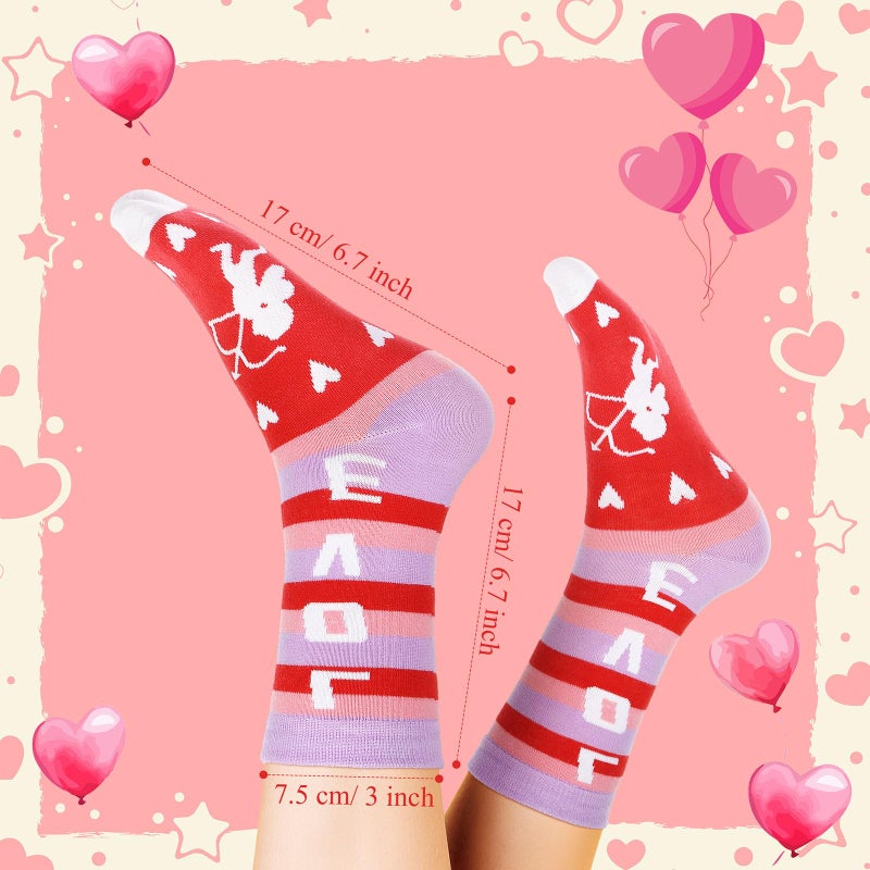 Foaincore 16 Set Valentineâ€˜s Day Gifts Cupcake Socks for Women Angel Heart Print Cotton Socks Cute Funny Fluffy Cupcake Gifts with Packaging for Wife Mother - Image 5
