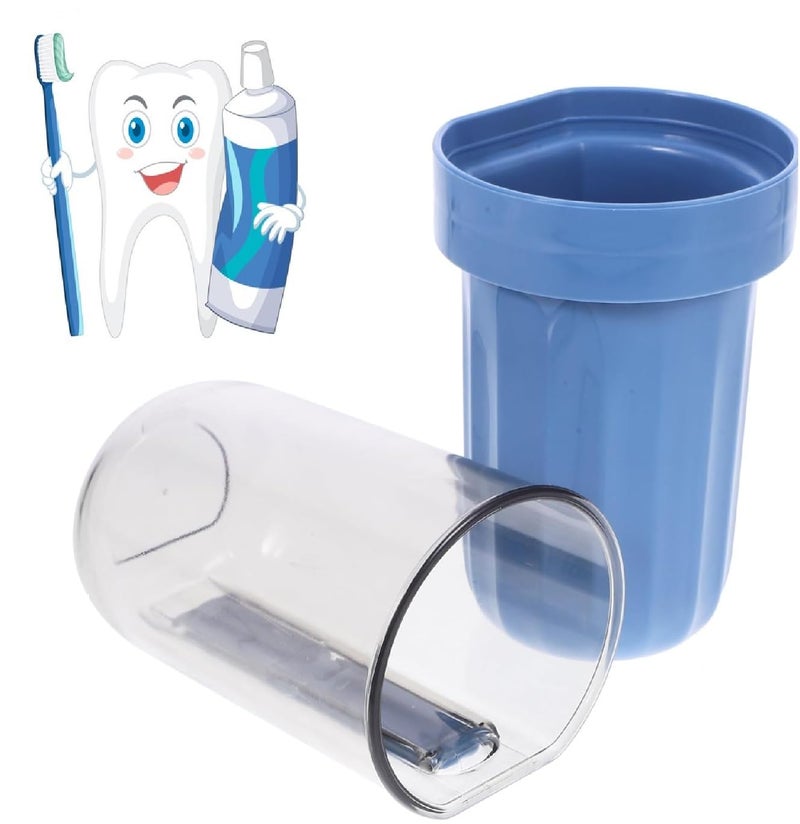 CLICKSWIFT علبة تخزين فرشاة الأسنان ومعجون الأسنان 2 في 1 من كليك سويفت، علبة فرشاة أسنان محمولة، كوب فرشاة أسنان، حاوية قابلة للإزالة للسفر، المنزل 1 قطعة متعددة الألوان - Image 1