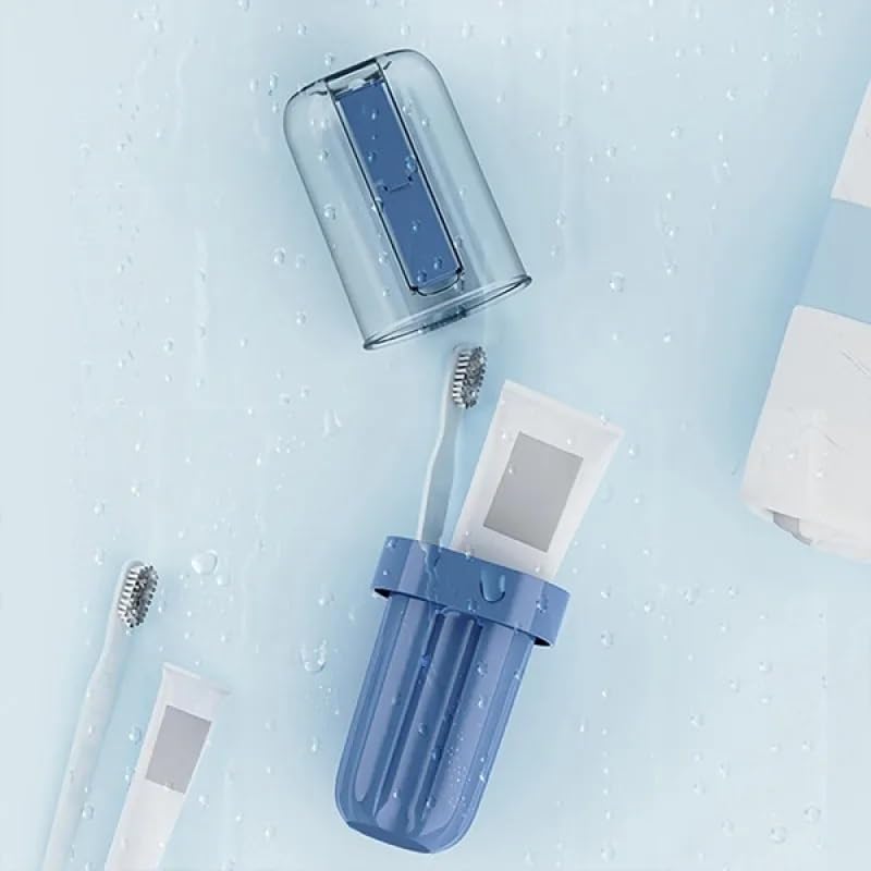 CLICKSWIFT علبة تخزين فرشاة الأسنان ومعجون الأسنان 2 في 1 من كليك سويفت، علبة فرشاة أسنان محمولة، كوب فرشاة أسنان، حاوية قابلة للإزالة للسفر، المنزل 1 قطعة متعددة الألوان - Image 4