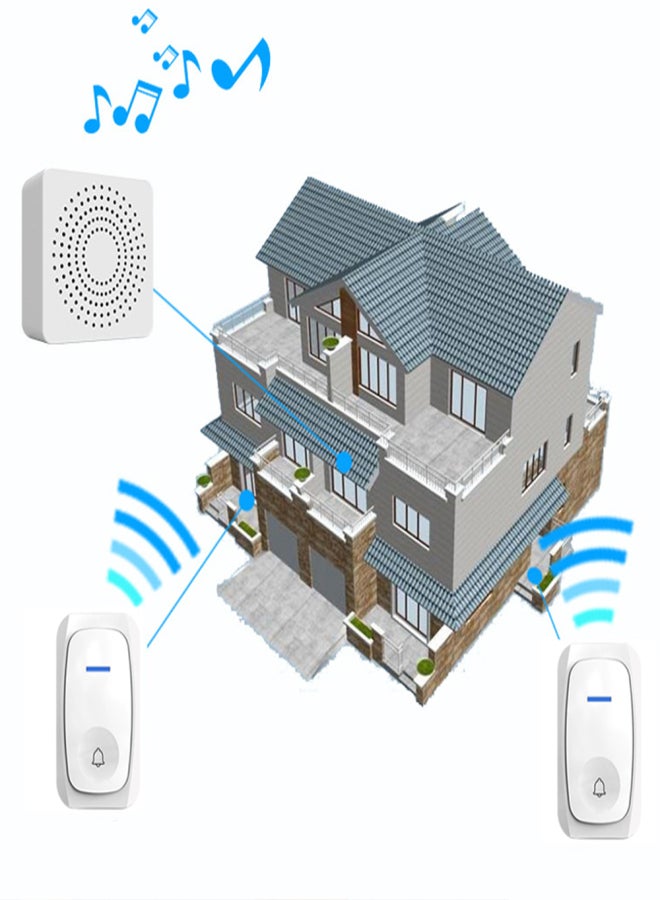 Wireless Doorbell Waterproof Door Bell with 38 Melodies to Choose Adjustable Volume - Image 2