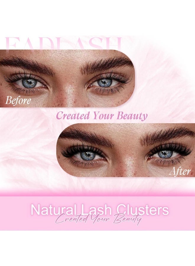 فادلاش Fadlash DIY Lash Cluster individual Eyeslash Extension Volume Lash Clusters Thick Band Wispy Natural Eyelash Extension,Large Tray (40D-0.07-D, 8-16mm) - Image 5