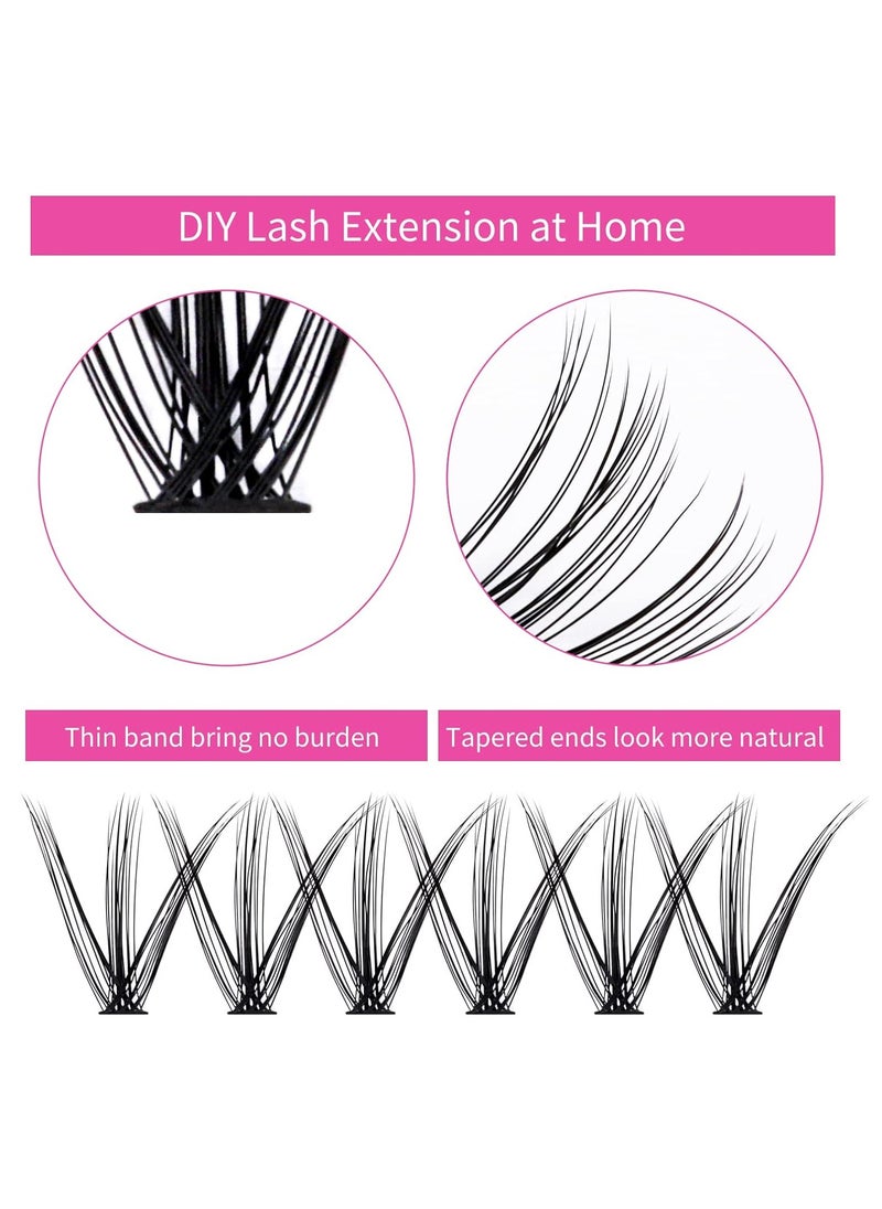 FADLASH Fadlash DIY Lash Cluster individual Eyeslash Extension Volume Lash Clusters Thick Band Wispy Natural Eyelash Extension,Large Tray (40D-0.07-D, 8-16mm)  - Image 2