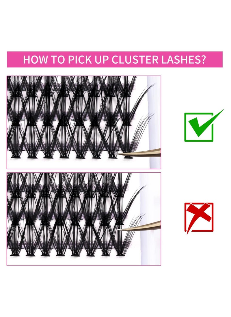 FADLASH Fadlash DIY Lash Cluster individual Eyeslash Extension Volume Lash Clusters Thick Band Wispy Natural Eyelash Extension,Large Tray (40D-0.07-D, 8-16mm)  - Image 3