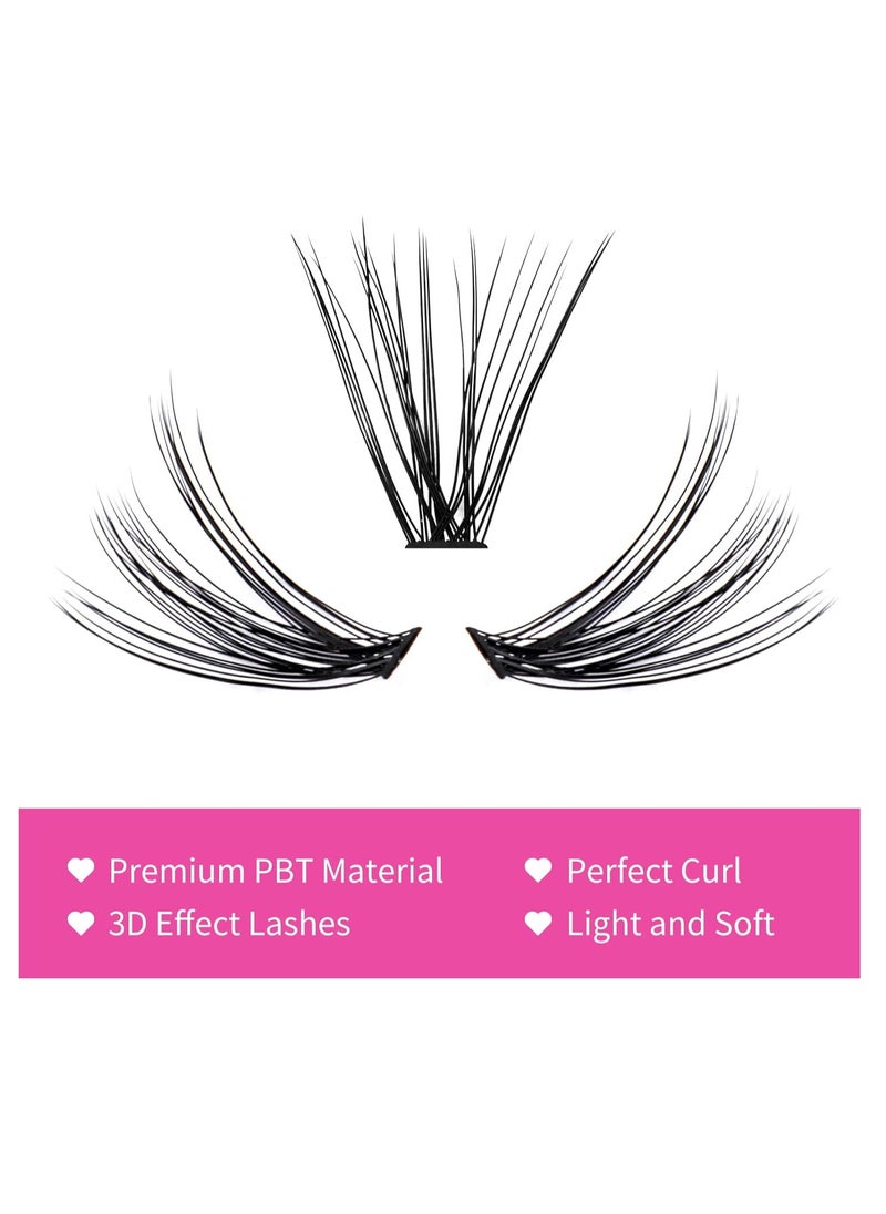 FADLASH Fadlash DIY Lash Cluster individual Eyeslash Extension Volume Lash Clusters Thick Band Wispy Natural Eyelash Extension,Large Tray (40D-0.07-D, 8-16mm)  - Image 4