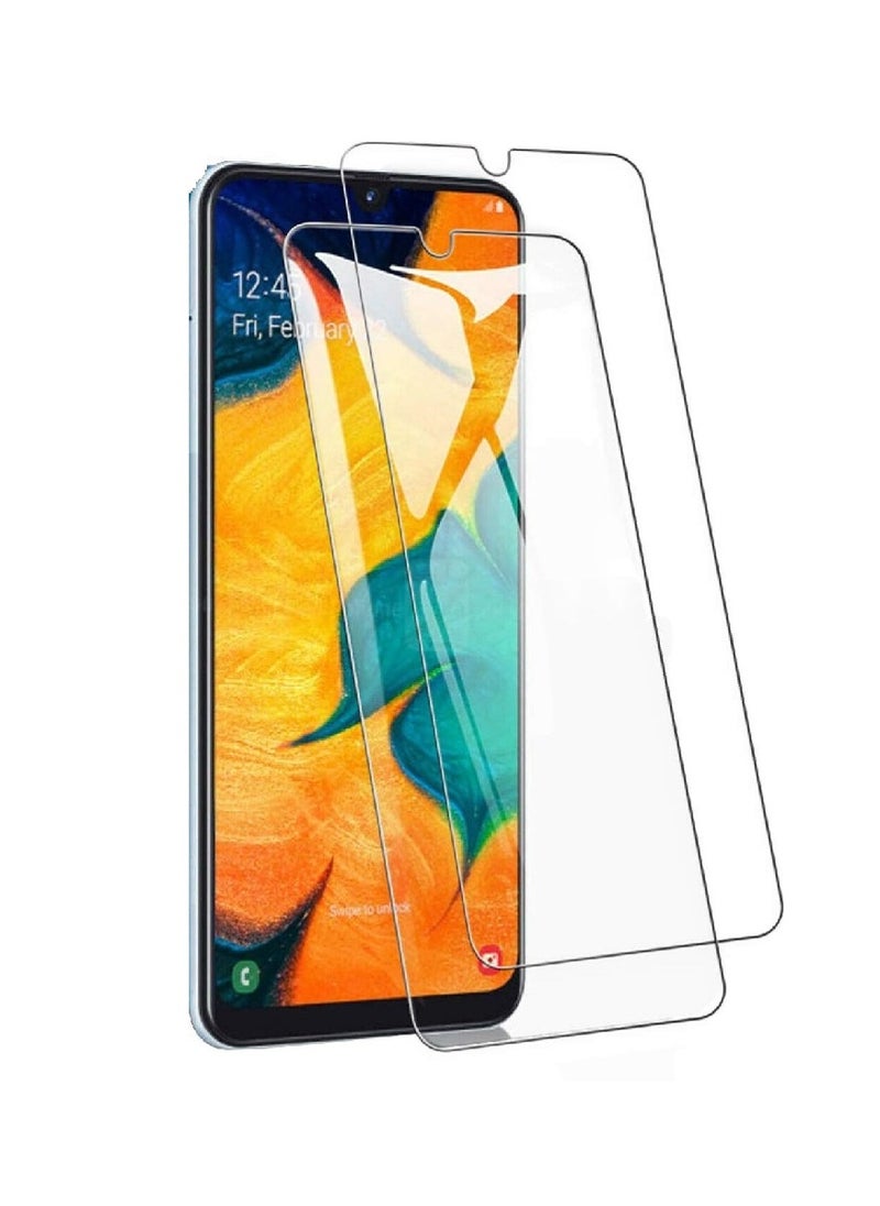 Super 2 Pieces Tempered Glass Screen Protector Clear Designed For Samsung Galaxy A30 Full Screen Coverage And Bubble Free - Image 1
