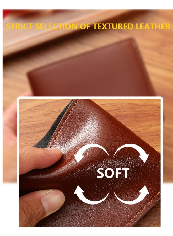 Fashionable Men's Short Wallet, Multifunctional, Lightweight and Compact, Wear - resistant Coin Purse, Black  - Image 3