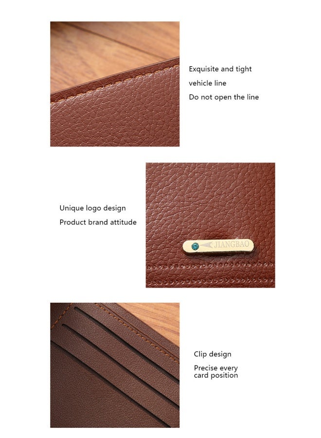 Fashionable Men's Short Wallet, Multifunctional, Lightweight and Compact, Wear - resistant Coin Purse, Black  - Image 5
