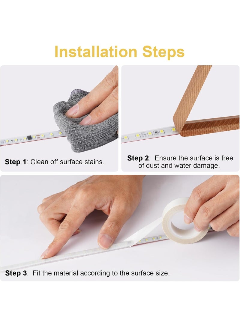 2PCS LED Light Strip Masking Tape 0.59 in x 32.8 ft Light Dimming Tape for Soften Light, White&Brown - Image 4