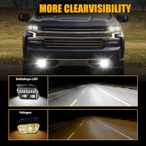 OKSIWA LED Fog Lights with Day Running Light for Chevy Silverado 2003-2006 All Models,Avalanche 2002-2006,White DRL, Amber Turn Signal, Pickup Truck Driving Fog Lamps, Clear Lens - Image 5