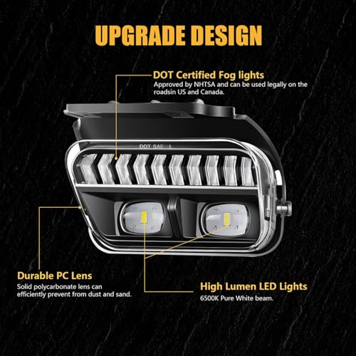 OKSIWA LED Fog Lights with Day Running Light for Chevy Silverado 2003-2006 All Models,Avalanche 2002-2006,White DRL, Amber Turn Signal, Pickup Truck Driving Fog Lamps, Clear Lens - Image 3