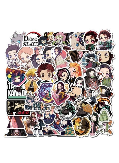 50-Piece Anime Demon Slayer Cartoon Waterproof Doodles Sticker Set