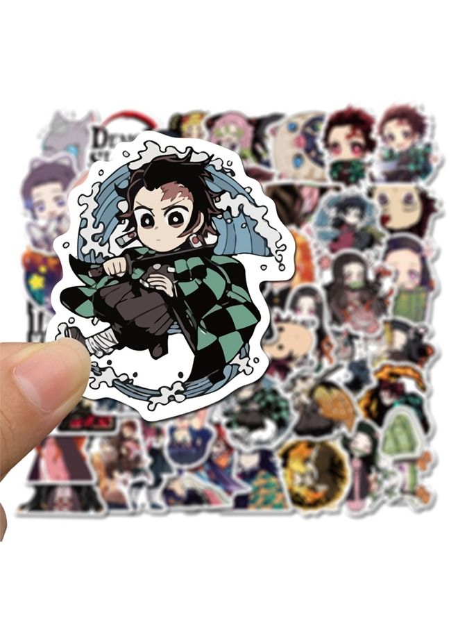 50-Piece Anime Demon Slayer Cartoon Waterproof Doodles Sticker Set