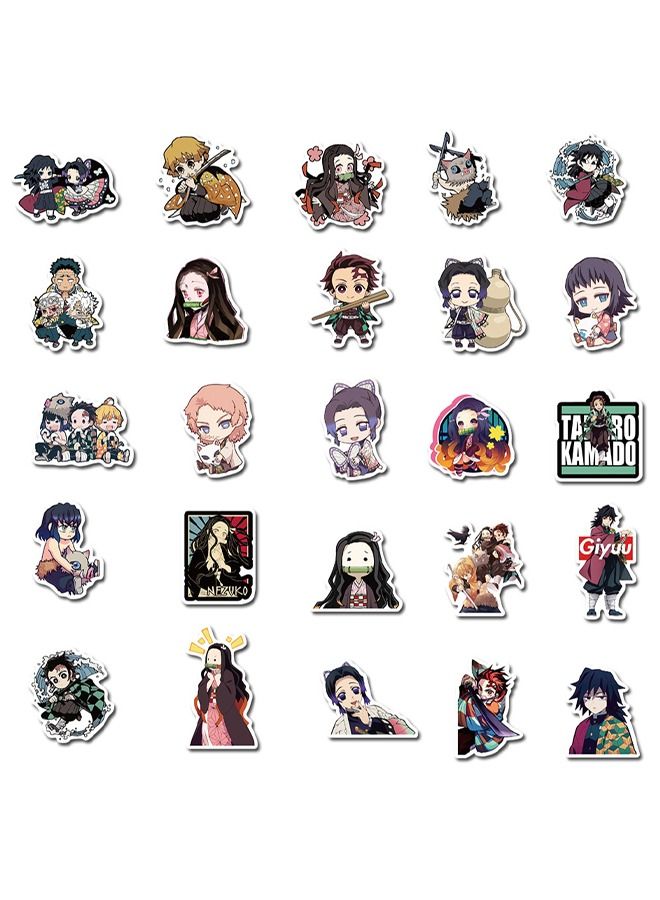 50-Piece Anime Demon Slayer Cartoon Waterproof Doodles Sticker Set