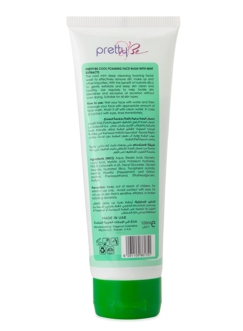 Pretty Be PrettyBe Cool Foaming Facial Wash With Mint Extracts, Actively Remove Dirt 100ml  - Image 4
