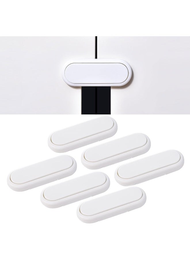 ECVV ECVV 6PCS Baby Safety Locks Safety Latches Adjustable Child Proof Cabinet Latches 3M Adhesives Multi-Purpose Baby Locks for Furniture Door Fridge Oven Toilet - White  - Image 1